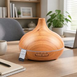 Aroma Diffuser Humidifier 300ml Light Wood Ultrasonic Mist Aromatherapy Night