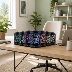 Ultrasonic Aroma Diffuser Aromatherapy Humidifier Night Light 160ml Black