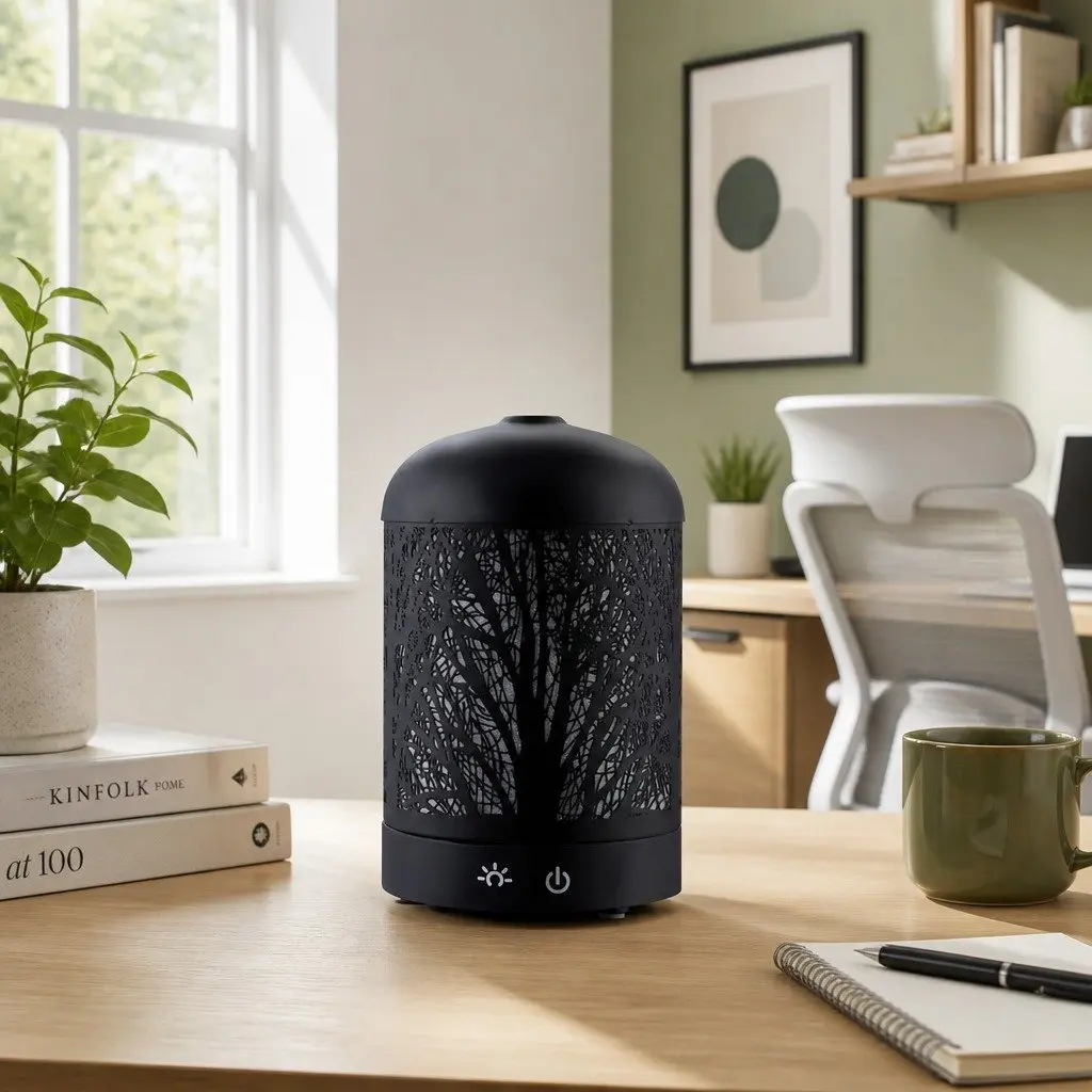 Aroma Diffuser Ultrasonic Humidifier Night Light 160ml Black