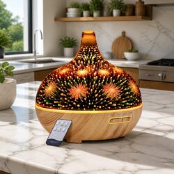 Aroma Diffuser 400ml Ultrasonic Humidifier 3D Light Effect Aromatherapy Purifier