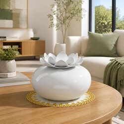 Ultrasonic Aroma Diffuser 200ml Lotus Ceramic White Aromatherapy Humidifier