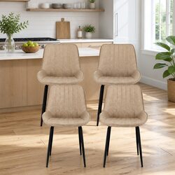 Dining Chairs Set of 4 Retro Kitchen Lounge Cafe Accent Seats with Metal Legs