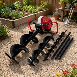 Post Hole Digger 63cc 2-Stroke Petrol Engine Auger Extension Kit Outdoor Power
