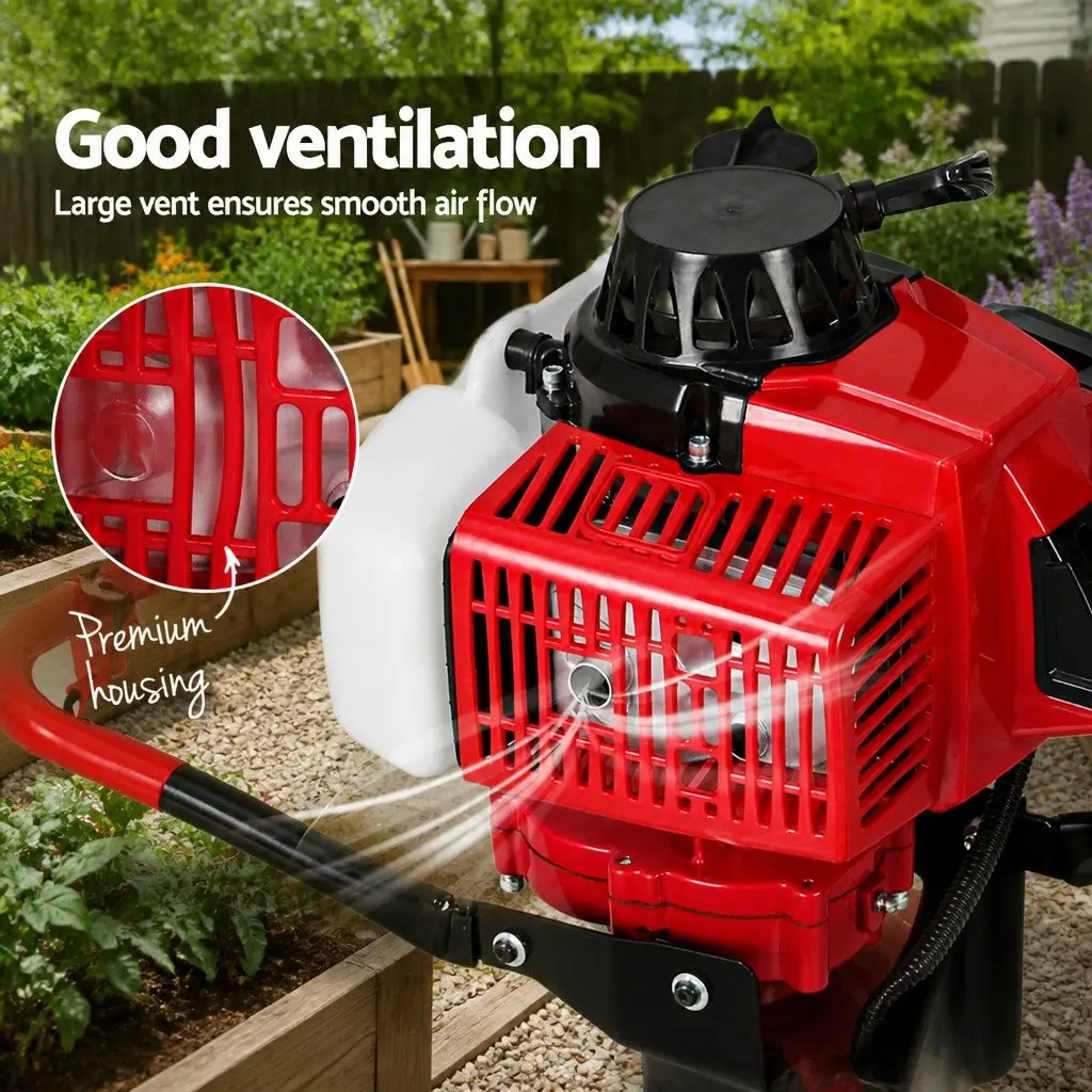 Post Hole Digger 63cc 2-Stroke Petrol Engine Auger Outdoor Power Equipment Red or Black