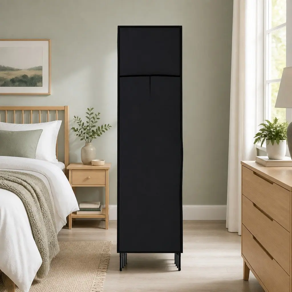 Large Portable Clothes Closet Wardrobe with Shelf Storage Organizer Black