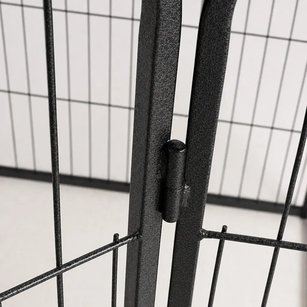 Pet Playpen 8 Panel Portable Foldable Enclosure 24 Inch Black