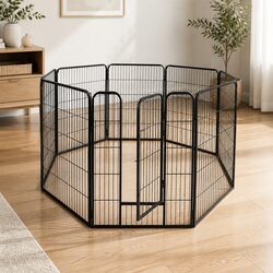 8 Panel Pet Dog Playpen Exercise Pen Puppy Enclosure Foldable Portable Black