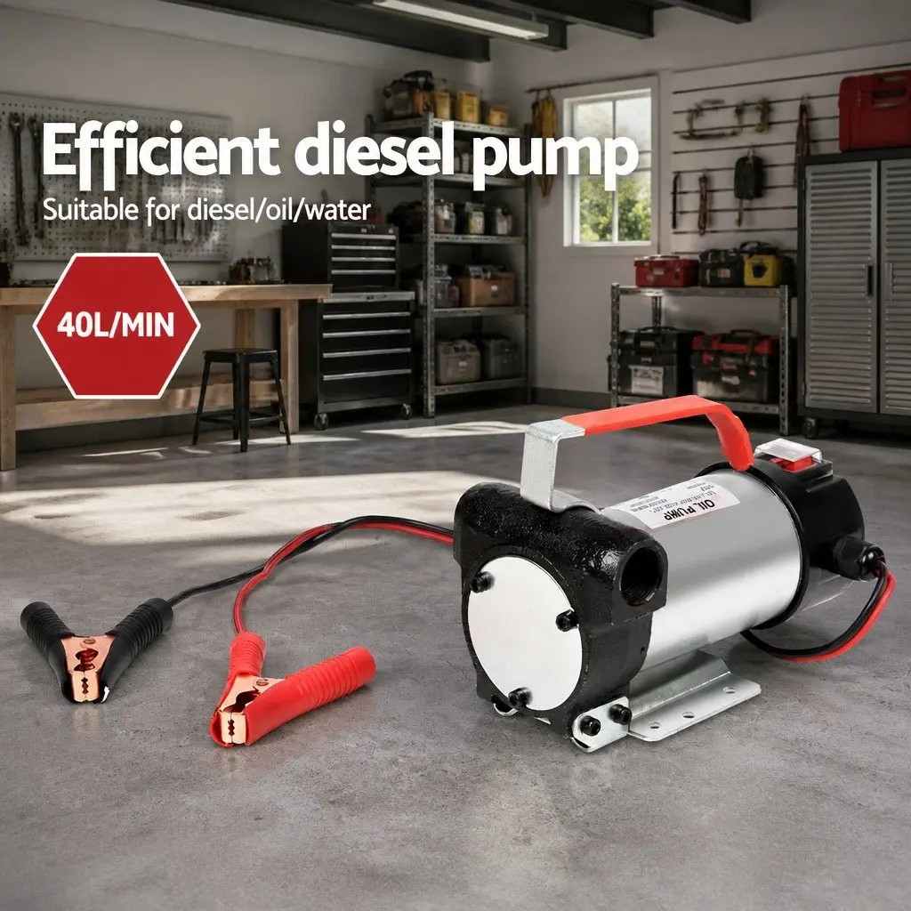 12V Diesel Oil Transfer Pump Electric Fuel Bowser Auto Extractor 40L/Min