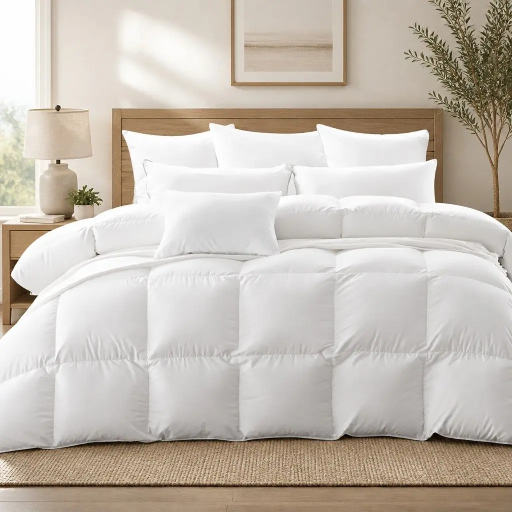 King Size Goose Down Feather Quilt 700GSM All Season Doona Bedding Cotton Cover