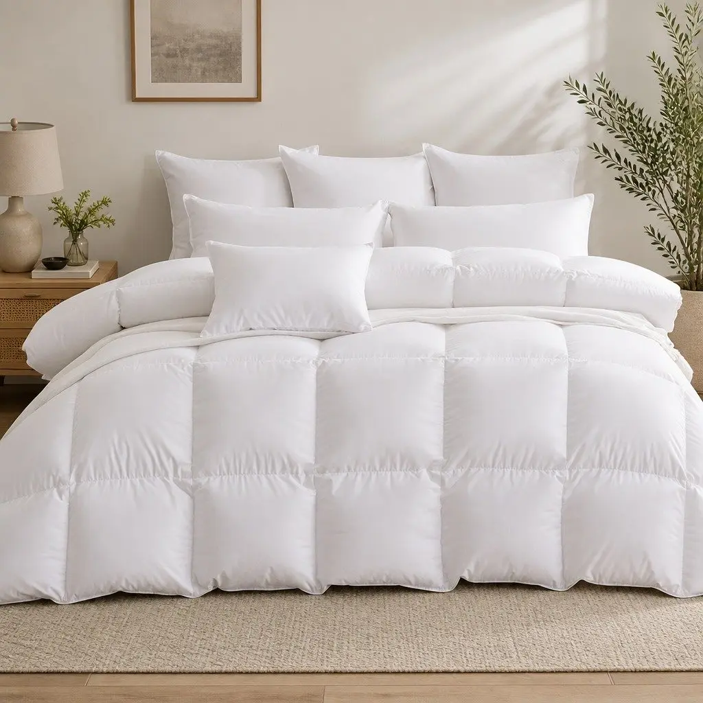 Goose Down Feather Quilt Super King Bed Doona All Season Warm Bedding