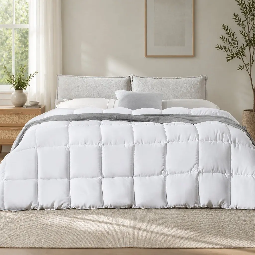 Bamboo Quilt 400GSM King Single All Season Winter Bedding Hypoallergenic Baffle