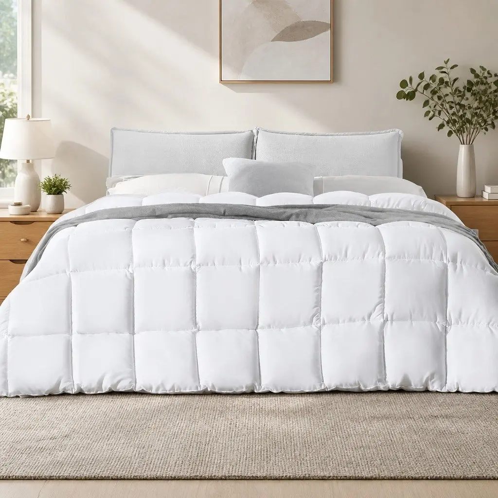 All Season Bamboo Quilt 400GSM Queen Baffle Box Design Soft Hypoallergenic Sleep