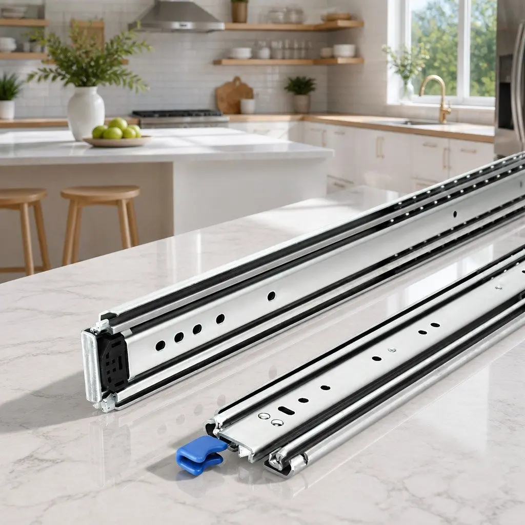 Drawer Slides Full Extension Locking 227kg 914-1829mm Heavy Duty Steel Rails