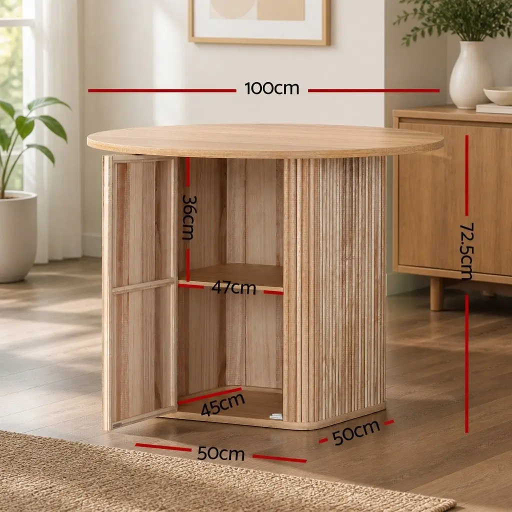 4-Seater Dining Table and Chair Set Square 100cm Pine Wood Kitchen Furniture