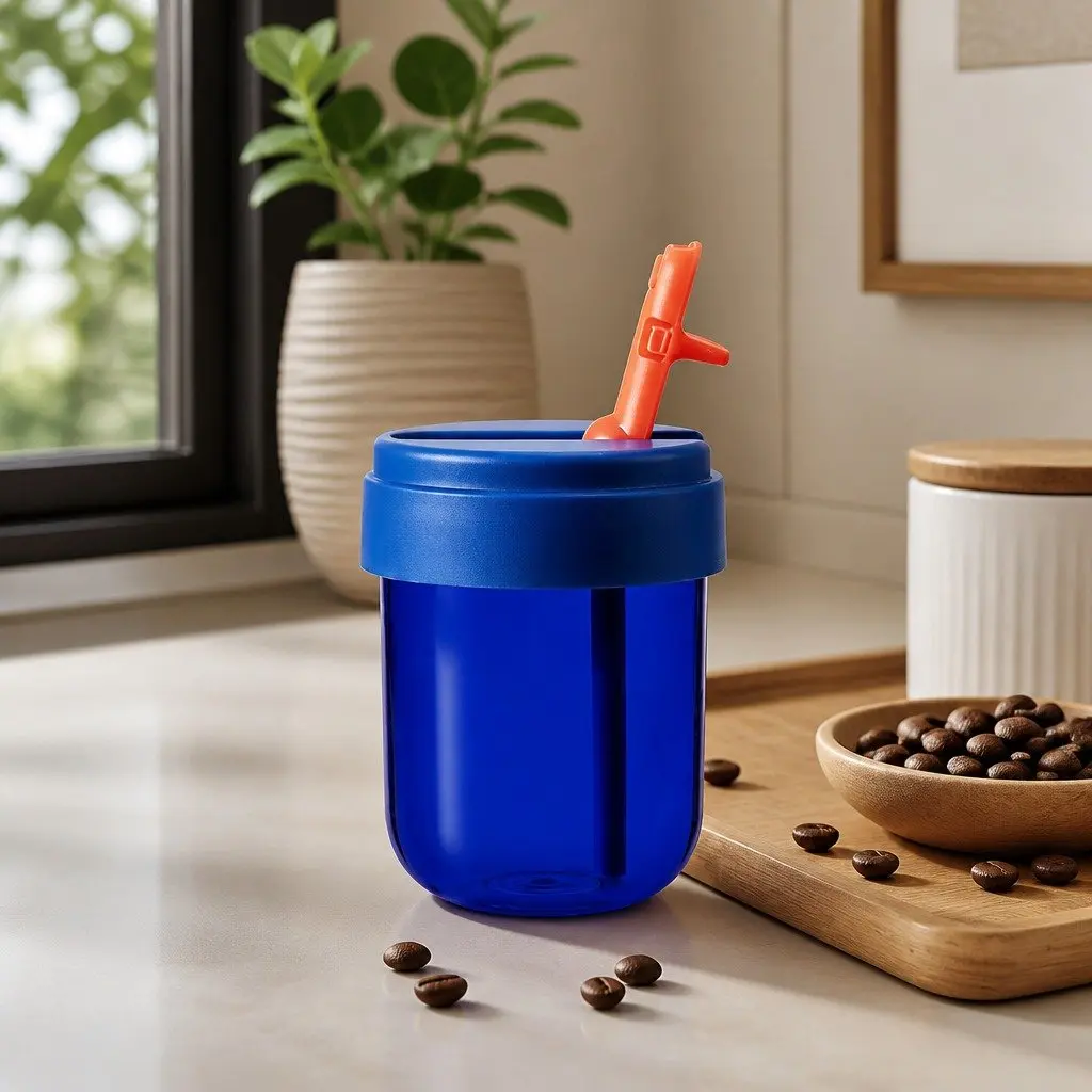 Reusable Coffee Cup with Straw 300ml Heat-Resistant Durable Beverage Container