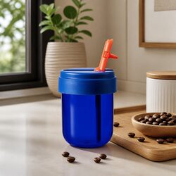 Reusable Coffee Cup with Straw 300ml Heat-Resistant Durable Beverage Container