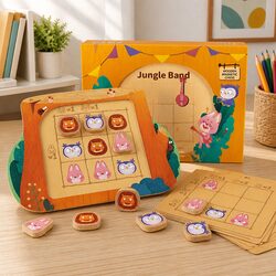 Logic Game for Kids Jungle Band Puzzle Cards Magnetic Pieces Board Game 3+