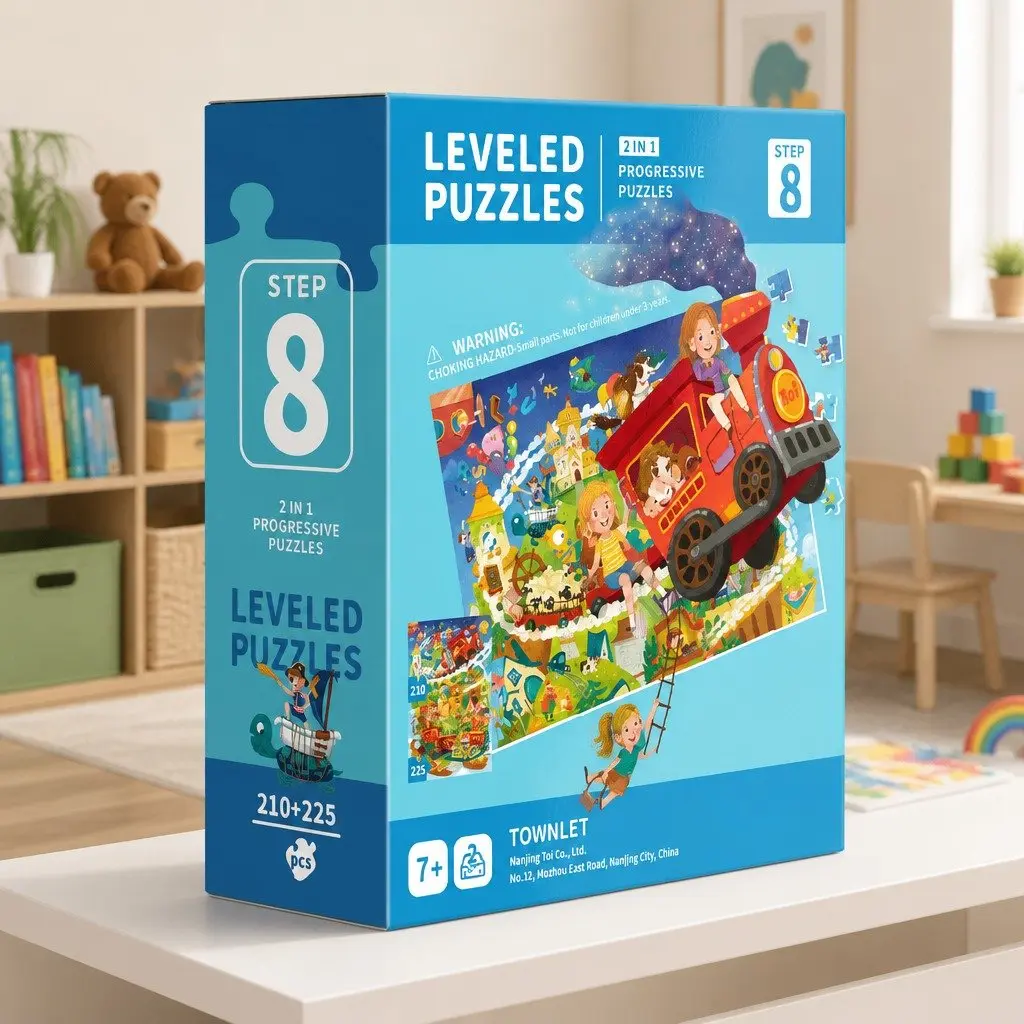Kids Puzzle Educational Toy 210 225 Pieces Step 8 Townlet Scene