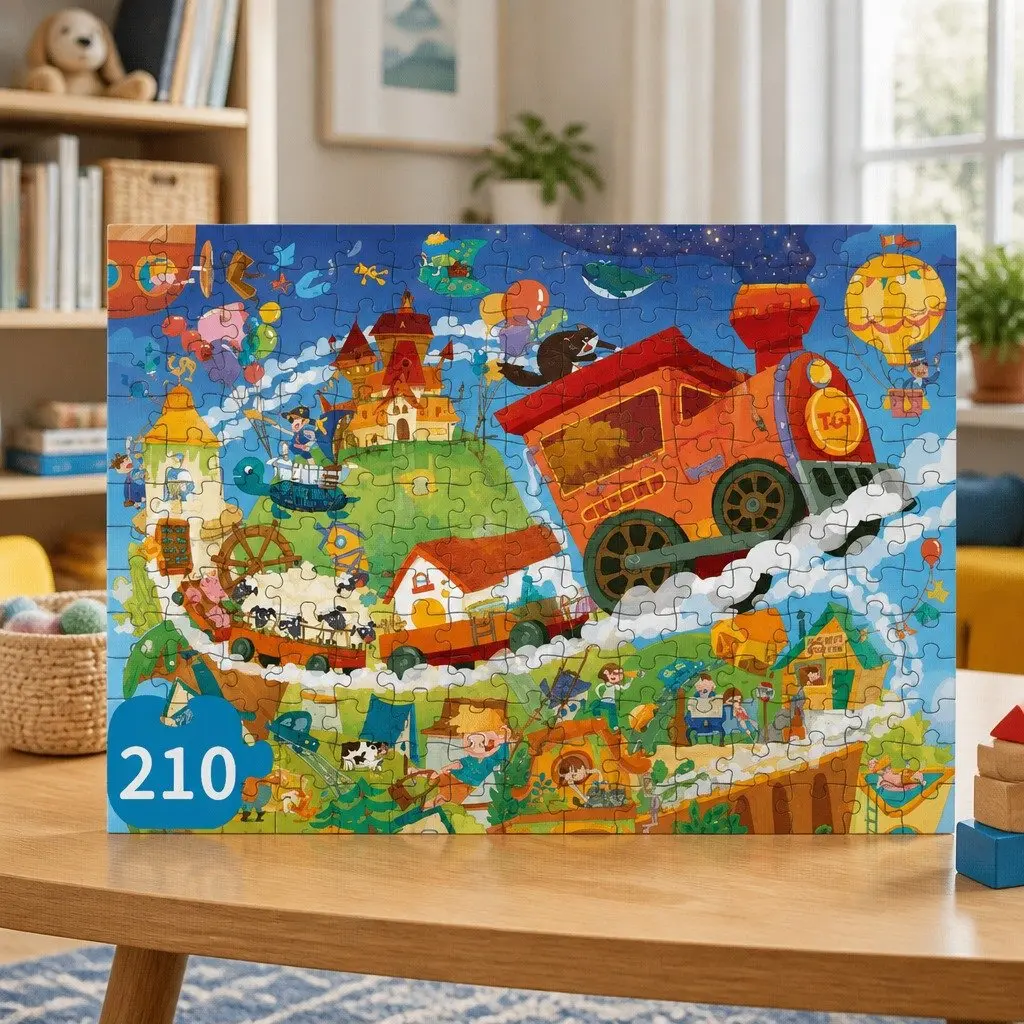 Kids Puzzle Educational Toy 210 225 Pieces Step 8 Townlet Scene