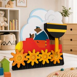 Wall Mounted Toy Gears Train Wheels Spinner Activity Play For Kids Toddlers