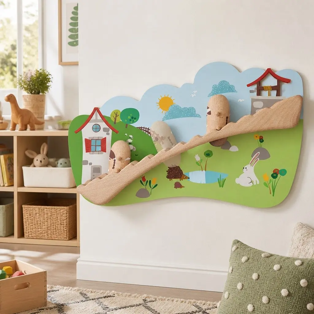 Wall-Mounted Interactive Play Toy Jack and Jill Nursery Rhyme Story