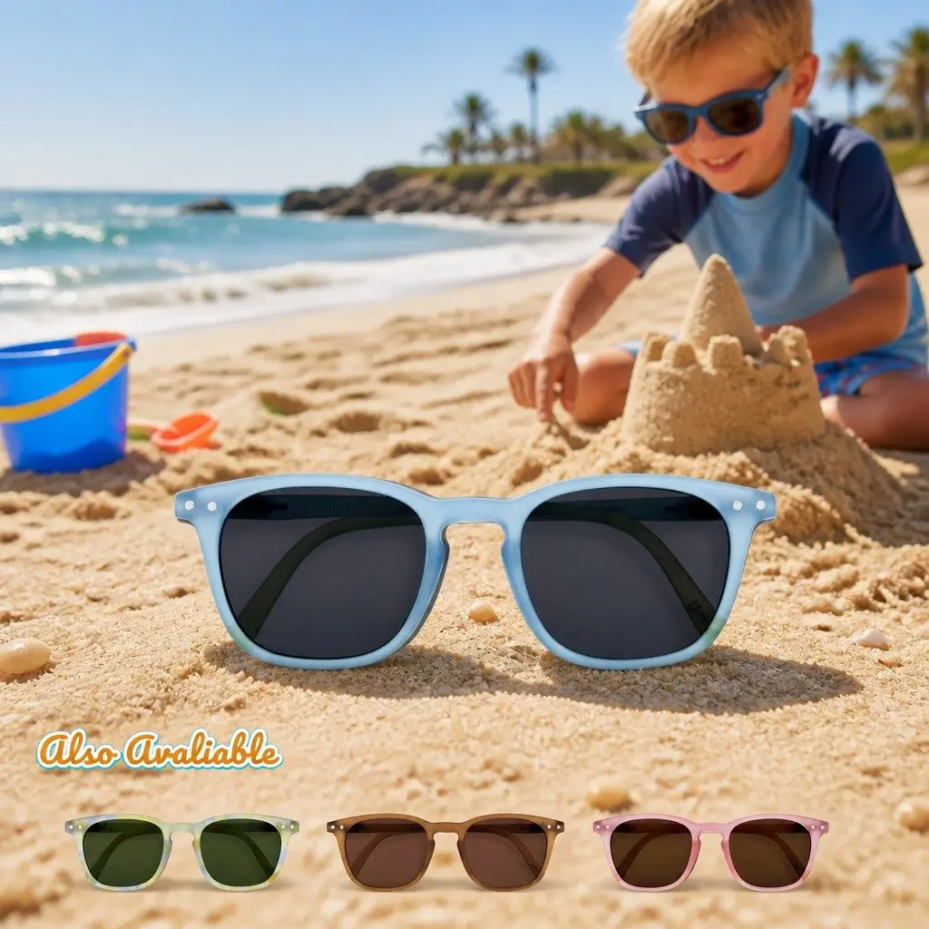 Kids Sunglasses UV Protection Lightweight Rectangular Frame Unisex for Children 3-10 Years Old
