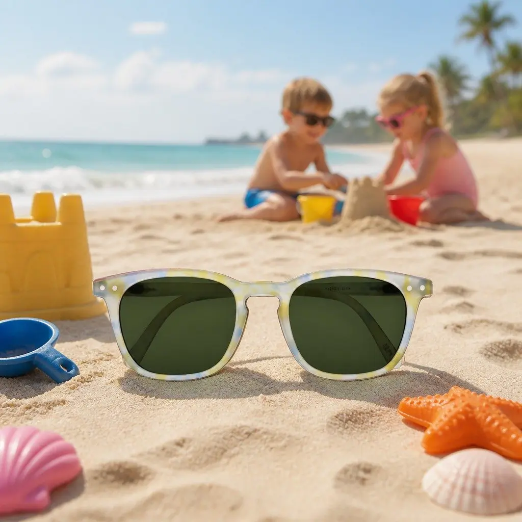 Kids Sunglasses UV Protection Lightweight Rectangular Frame Unisex for Children 3-10 Years Old