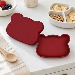Bear Snackie Silicone Kids Snack Bowl Plate Toddler Portable Feeding Dish