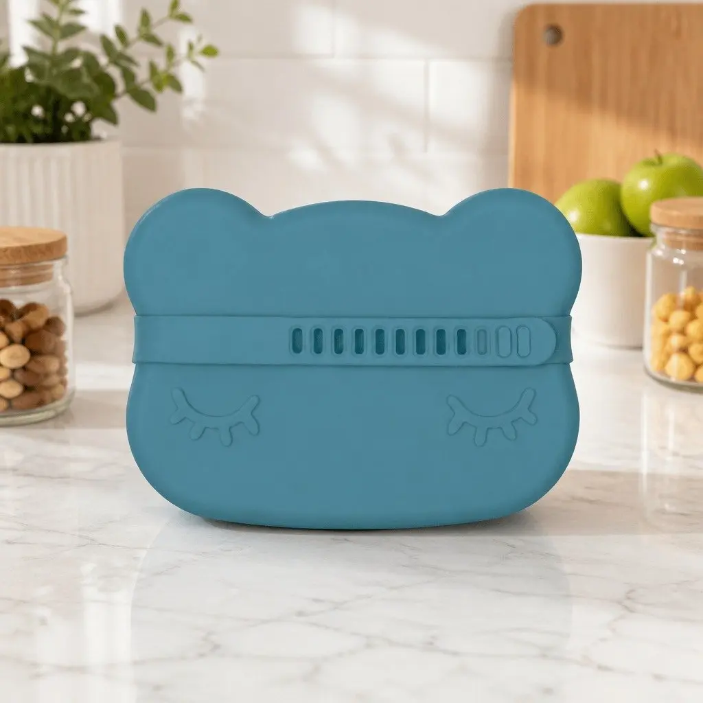 Silicone Snack Bowl Plate Toddler Portable Feeding Dish Grey