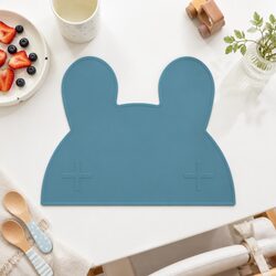 Bunny Silicone Placemat Non-Slip Dishwasher Safe Toddler Kids Feeding Charcoal