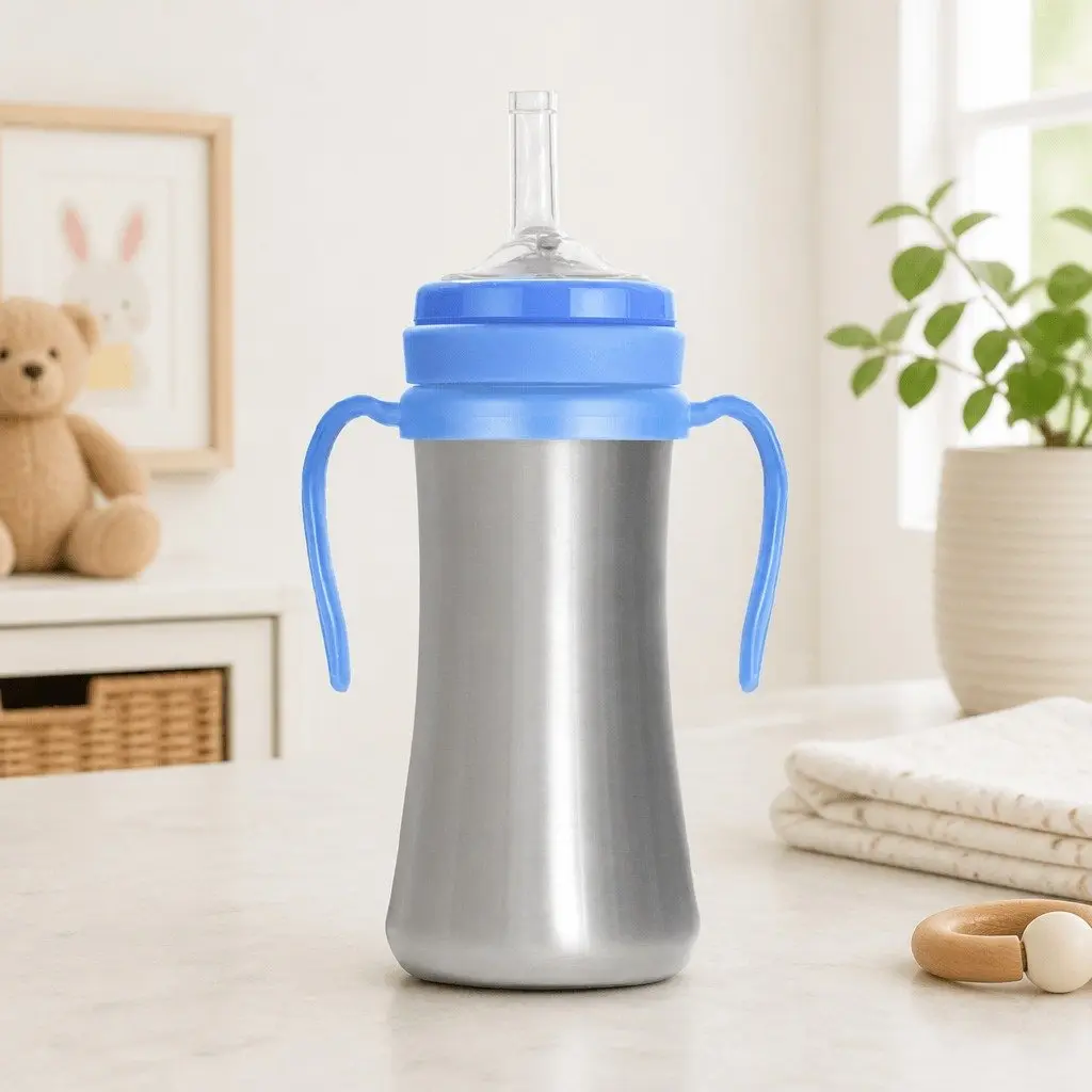 Sippy Cup Stainless Straw 300ml Ergonomic Handle 6 Months Plus