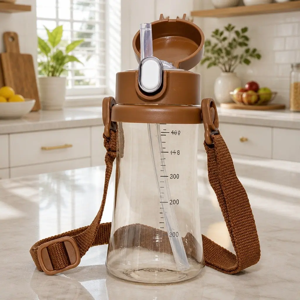 Straw Cup Strap Carrier Adjustable Shoulder Sling Sky Blue