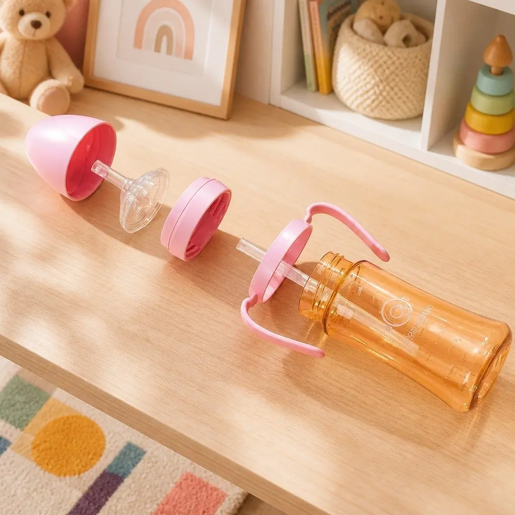 Straw Cup 200ml Baby Sippy Cup with Handle Ergonomic Design Infant Feeding