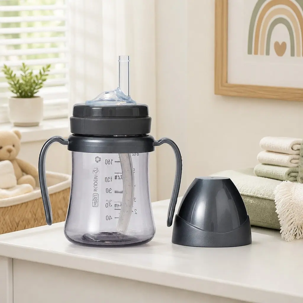Straw Cup 200ml Baby Sippy Cup with Handle Ergonomic Design Infant Feeding
