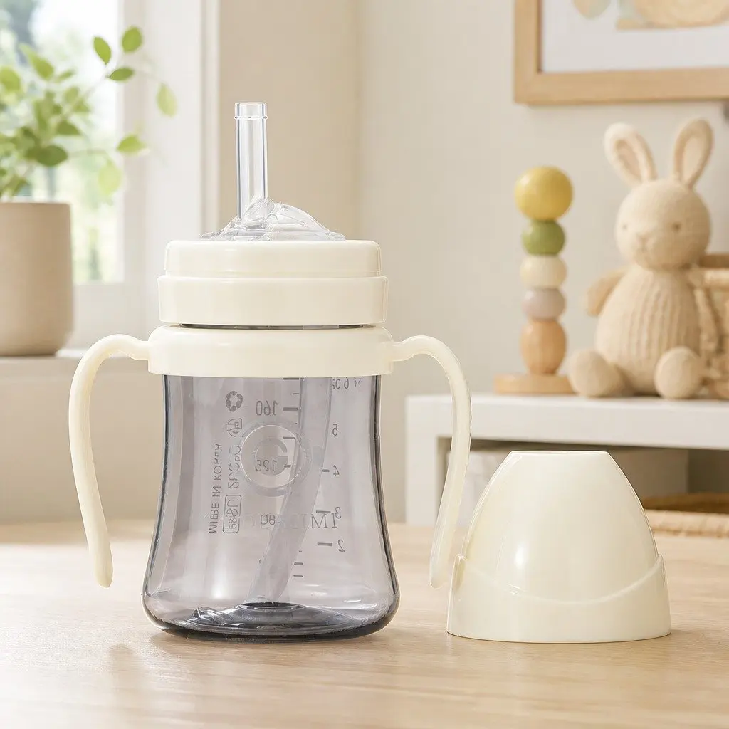 Straw Cup 200ml Baby Sippy Cup with Handle Ergonomic Design Infant Feeding