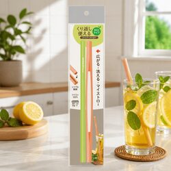 Resealable Silicone Zipper Straw for Kids Green Orange Easy Clean Reusable