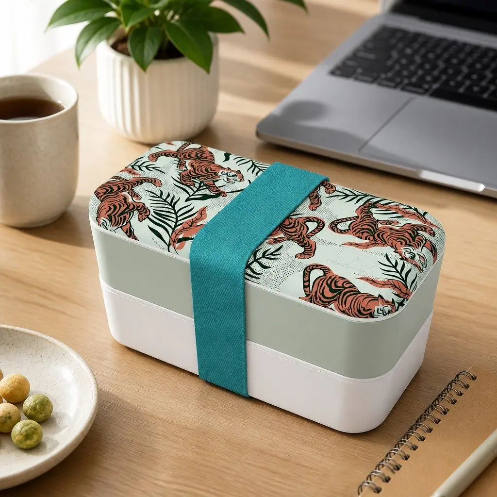 Lunch Bento Box 1L Airtight Food Container Compartment Meal Prep Portable