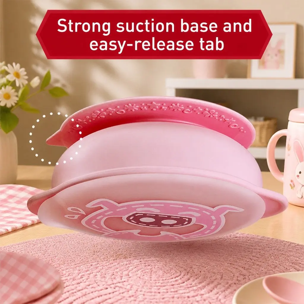 Suction Bowl with Lid Self Feeding 450ml BPA Free Silicone