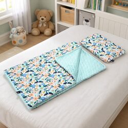 Kids Kindergarten Nap Kit Poncho Pillow Set Soft Cotton Fleece Toddler Bundle