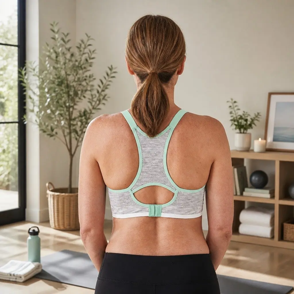Nursing Bra Seamless Wire-Free 4-Way Stretch Maternity Support Size L White Grey Spacedye