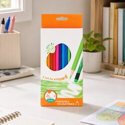Erasable Colored Pencils 12-Color Set with Built-in Eraser for Artists Kids