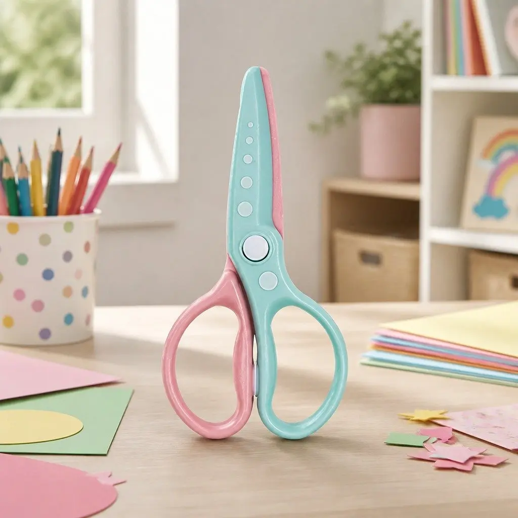 Children's Safety Scissors Curved Blade Safe Cutting Tool for Kids Arts and Crafts 17cm Multiple Colour Options