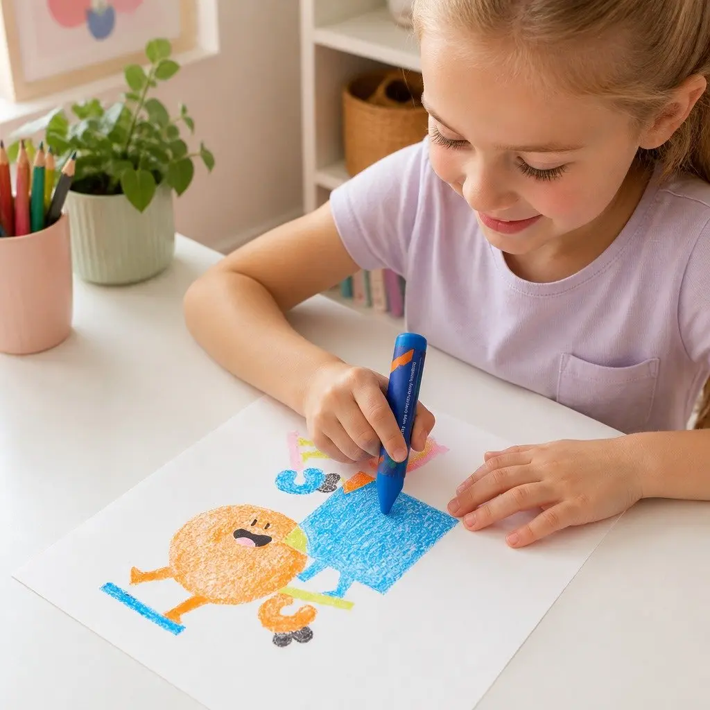Kids Crayons Vibrant Silky Smooth 16 Colours Art Set