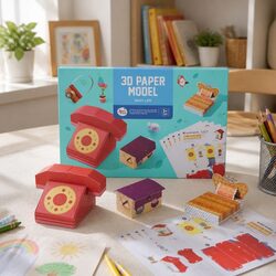 3D Paper Model Daily Life Interactive Craft Kit Creative Play Building Set