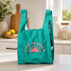 Reusable Shopping Bag Medium Foldable Grocery Tote Eco-Friendly Recycled Plastic