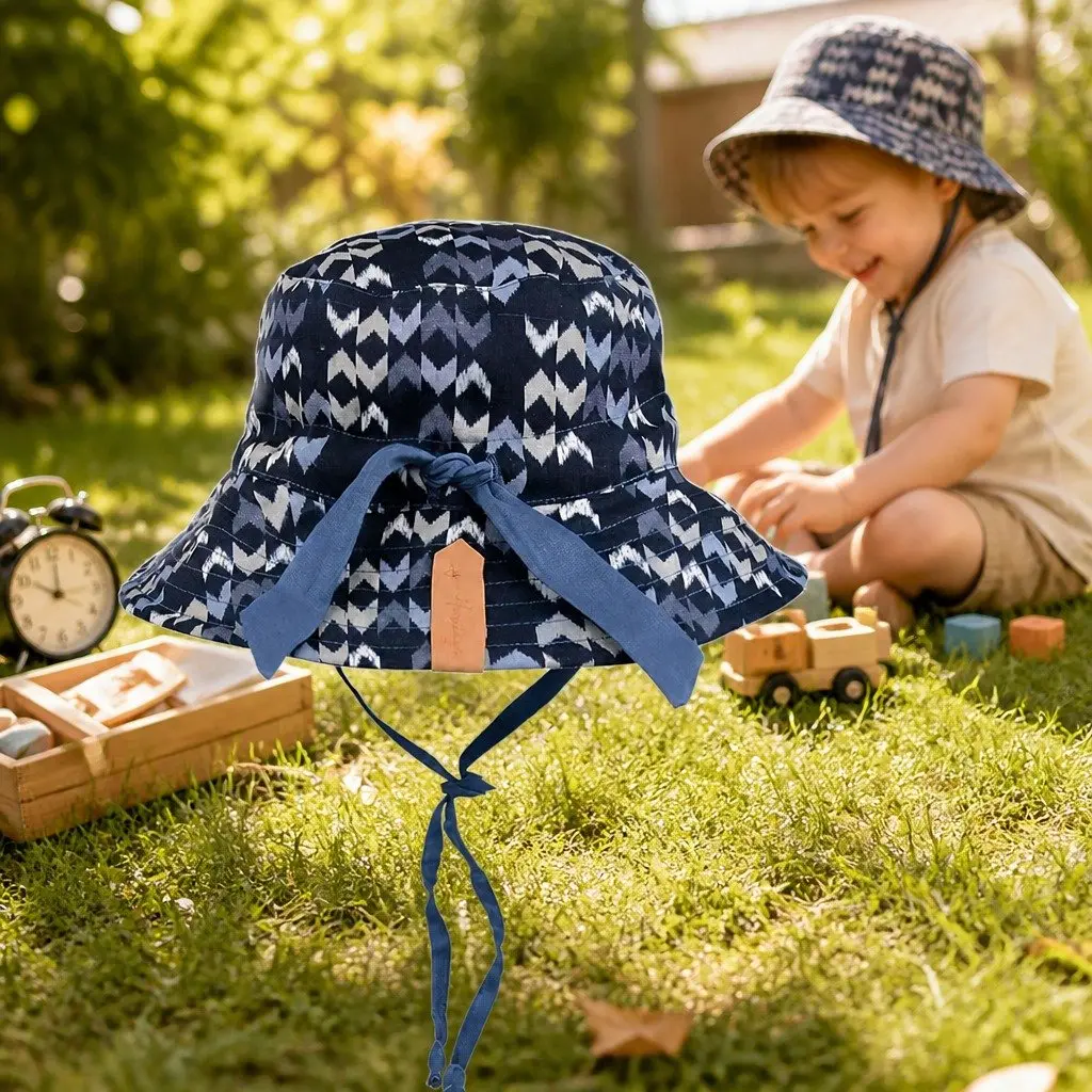 Kids Reversible Bucket Hat Explorer Sun Protection UPF50+ Wide Brim Outdoor