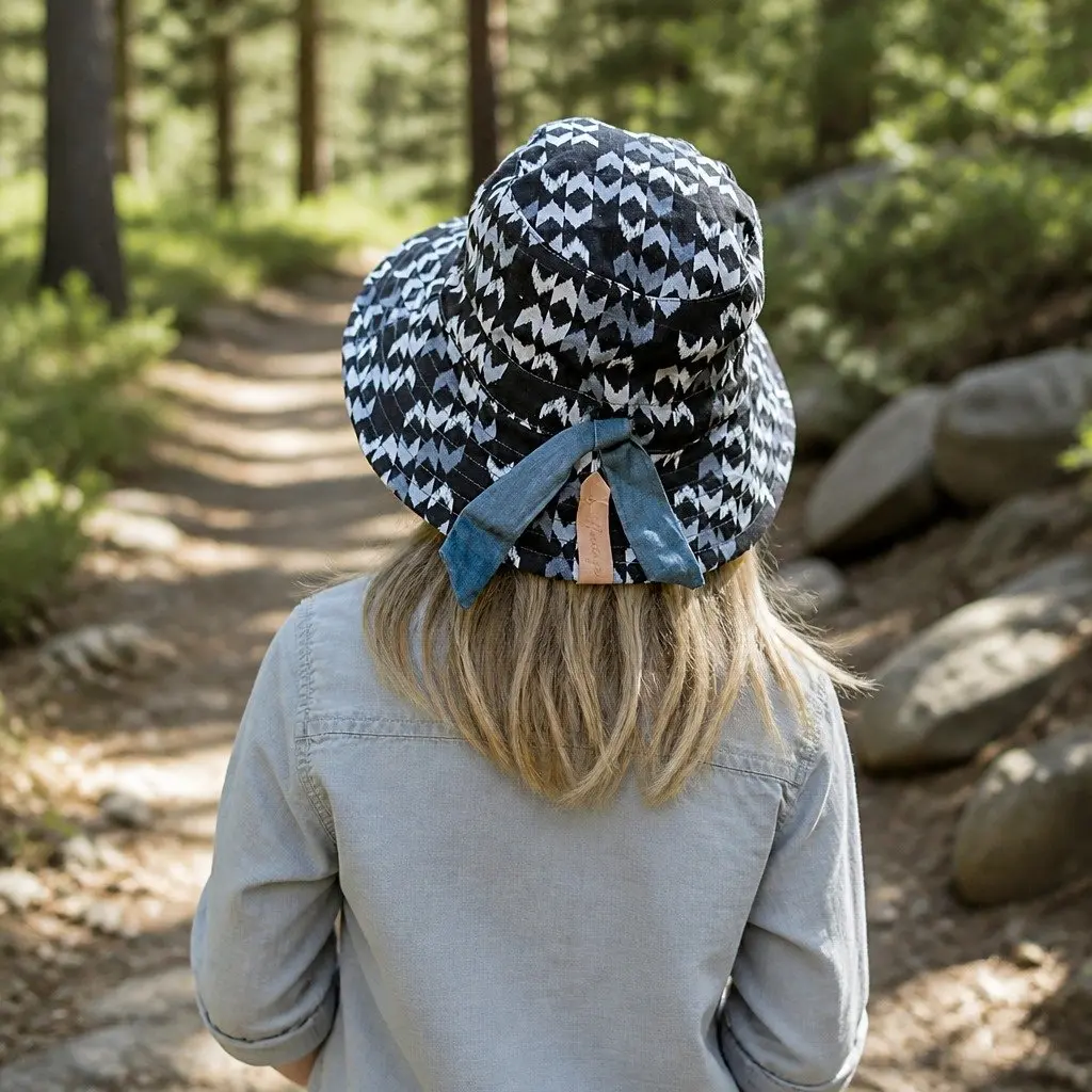 Kids Reversible Bucket Hat Explorer Sun Protection UPF50+ Wide Brim Outdoor