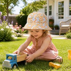 Girls Bucket Hat Reversible Lightweight UPF50+ Sun Protection Wide Brim Kids