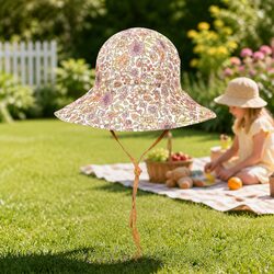 Kids Reversible Bucket Hat UPF50+ Sun Protection Lightweight Summer Wide Brim
