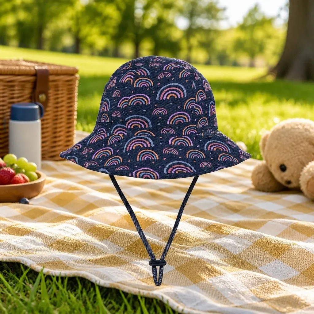 Toddler Bucket Sun Hat Rainbow XS Baby Pram Carrier Soft Flexible Brim UPF50+